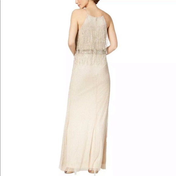 Adrianna Papell Gatsby drop waist fringed beaded sleeveless long dress - Picture 9 of 15